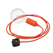 Snake Lampada in silicone con interruttore e spina UK - Arancione