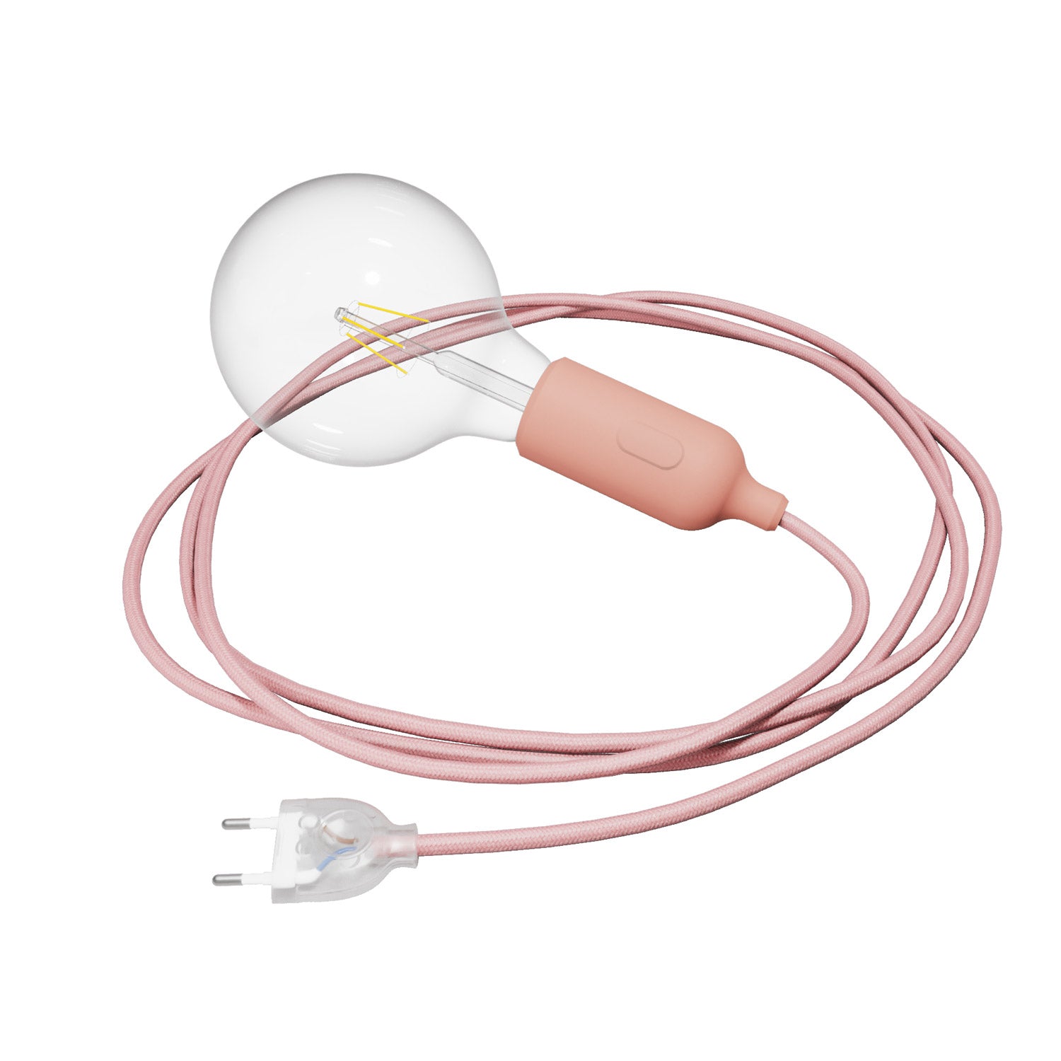 Snake Lampada in silicone con interruttore e spina - Salmone