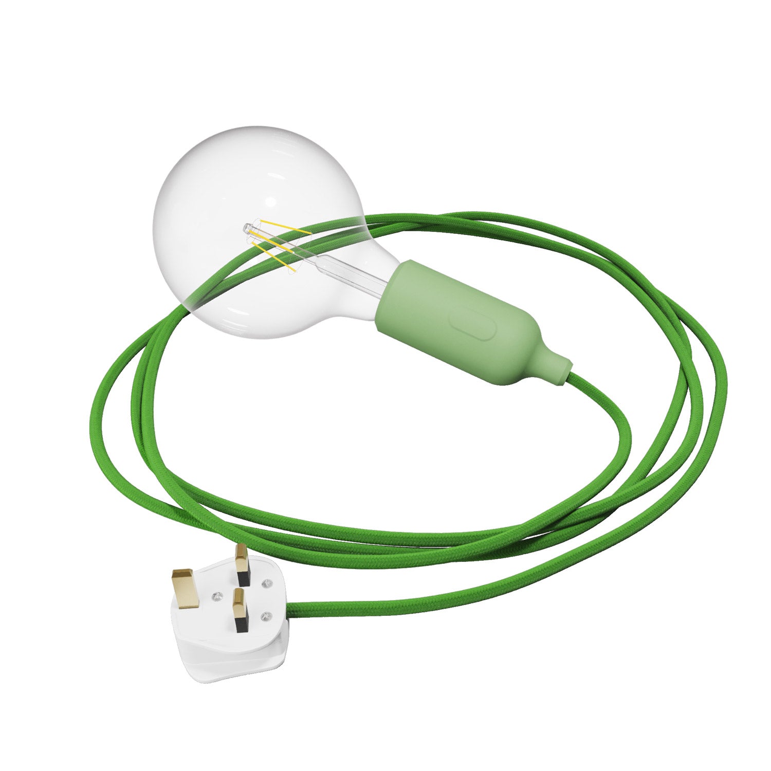 Snake Lampada in silicone con interruttore e spina UK - Verde prato