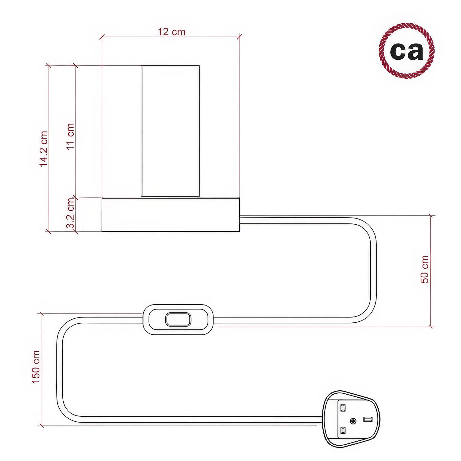 Posaluce - Lampada da tavolo in legno Large e spina UK - Neutro