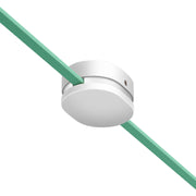 Rosone ovale in legno con 2 fori laterali per cavo per catenaria e sistema Filé. Made in Italy - Bianco