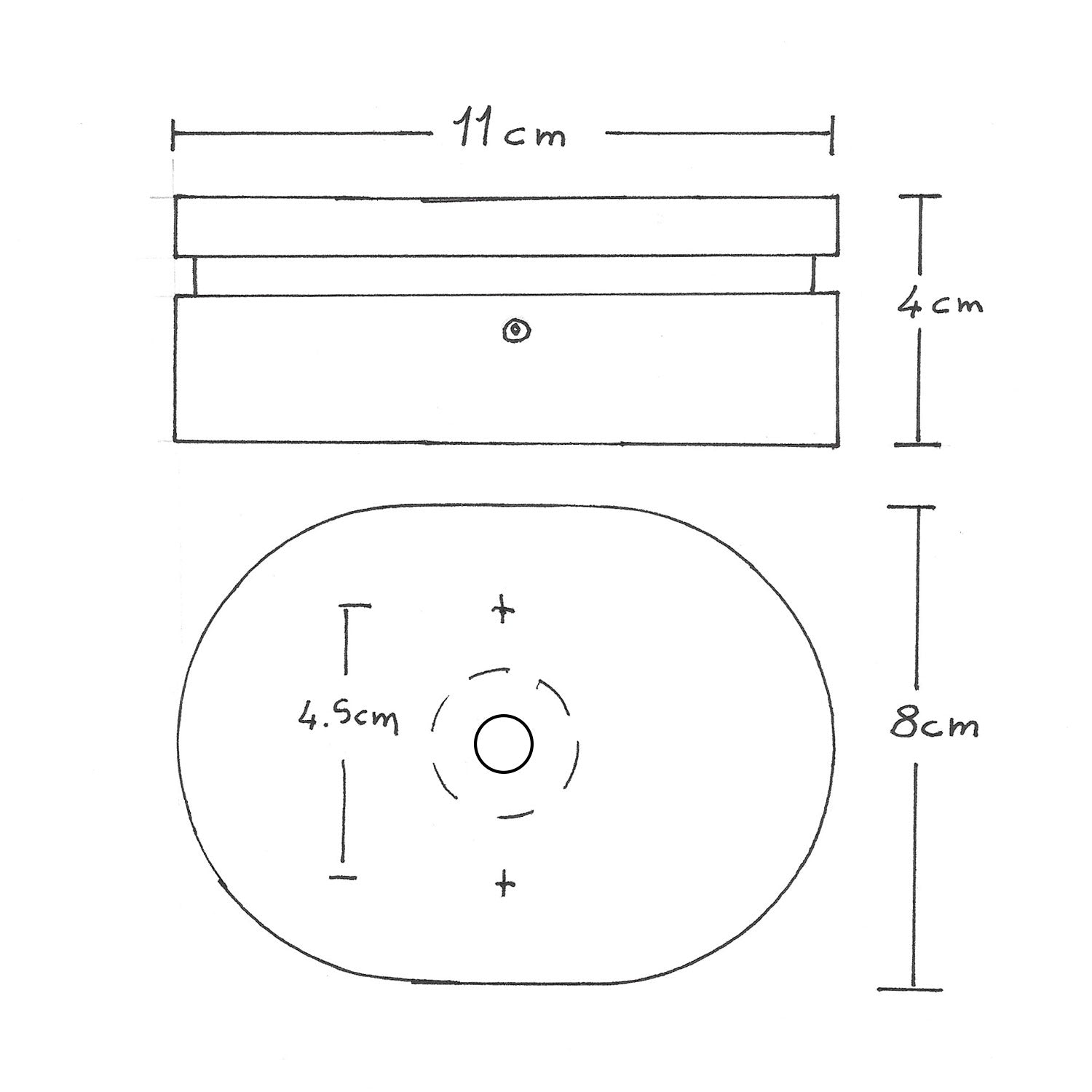 Rosone ovale in legno con un foro centrale e 2 fori laterali per cavo per catenaria e sistema Filé. Made in Italy - Nero