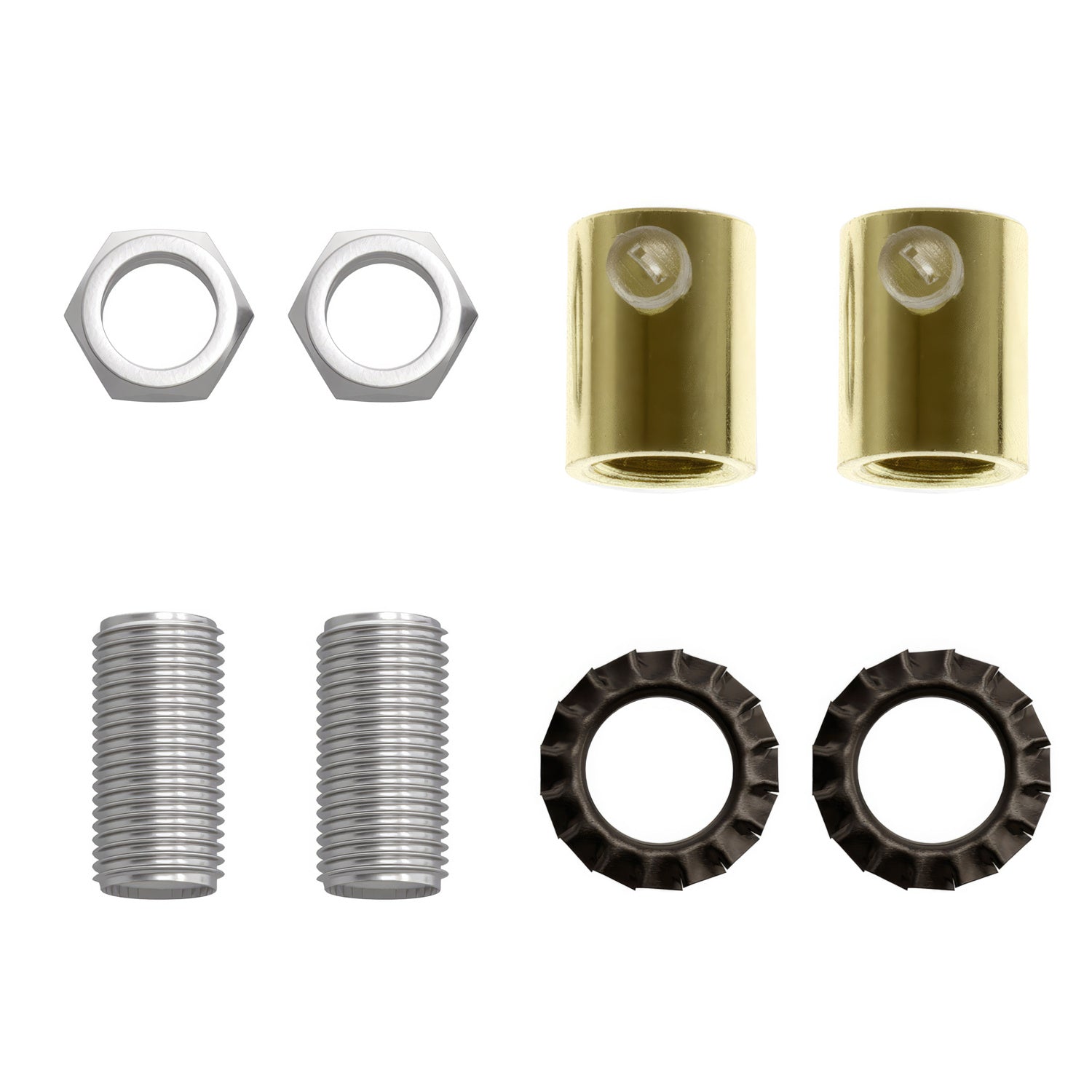 Serracavo cilindrico in metallo completo di tige, dado e rondella - Ottone