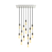 Lampada a sospensione a 14 cadute con XXL Rose-One rettangolare 675 mm con finiture in metallo - Bianco opaco