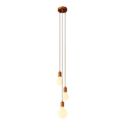 Lampada a sospensione multipla a 3 cadute con finiture in metallo - Rame satinato