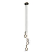 Lampada a sospensione multipla a 3 cadute con finiture in metallo - Titanio satinato