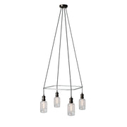 Lampadario Cage a 4 cadute Crystal - Nero perla