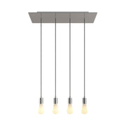 Lampada a sospensione a 4 cadute con XXL Rose-One rettangolare 675 mm con finiture in metallo - Acciaio satinato