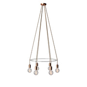 Lampadario Cage a 6 cadute Globo - Rame satinato