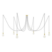 Spider - Lampada a sospensione multipla a 6 cadute con finiture in metallo - Ottone