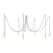 Spider - Lampada a sospensione multipla a 7 cadute con finiture in metallo - Ottone