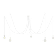 Spider - Lampada a sospensione multipla a 5 cadute con finiture in metallo - Bianco