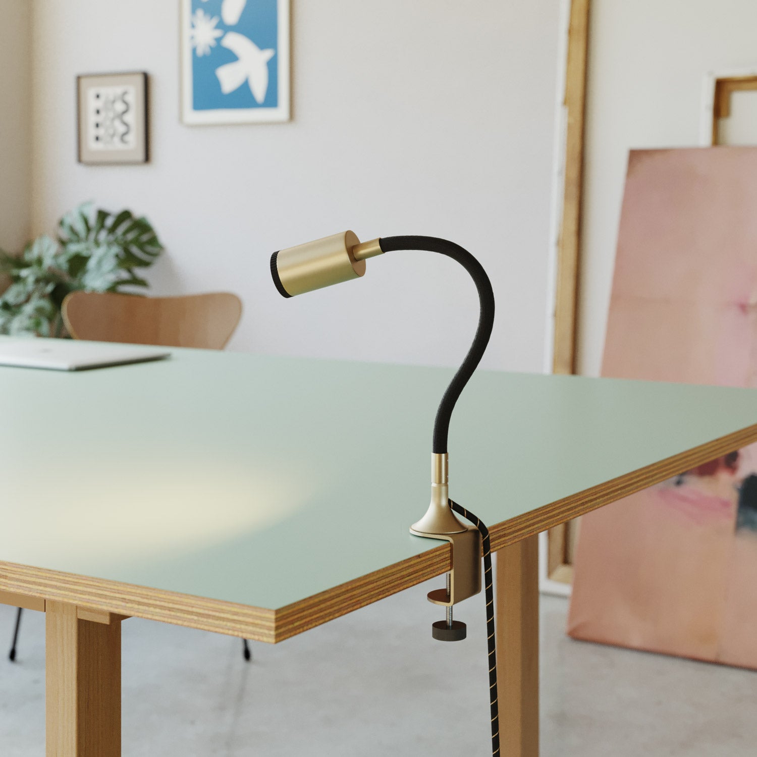 Faretto snodabile MAG-Y con pinza - Bronzo satinato