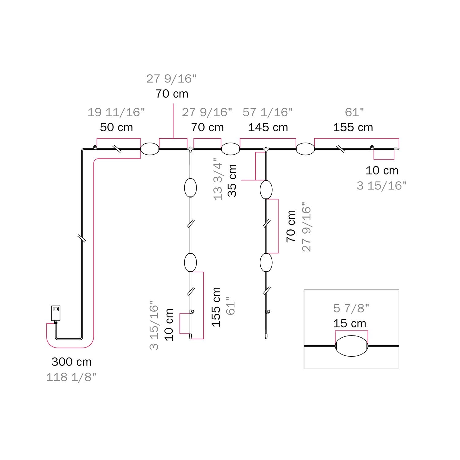 Outdoor Net String Light 7-Light  for wet locations White Sand, Power supply with US plug - Marina GRID