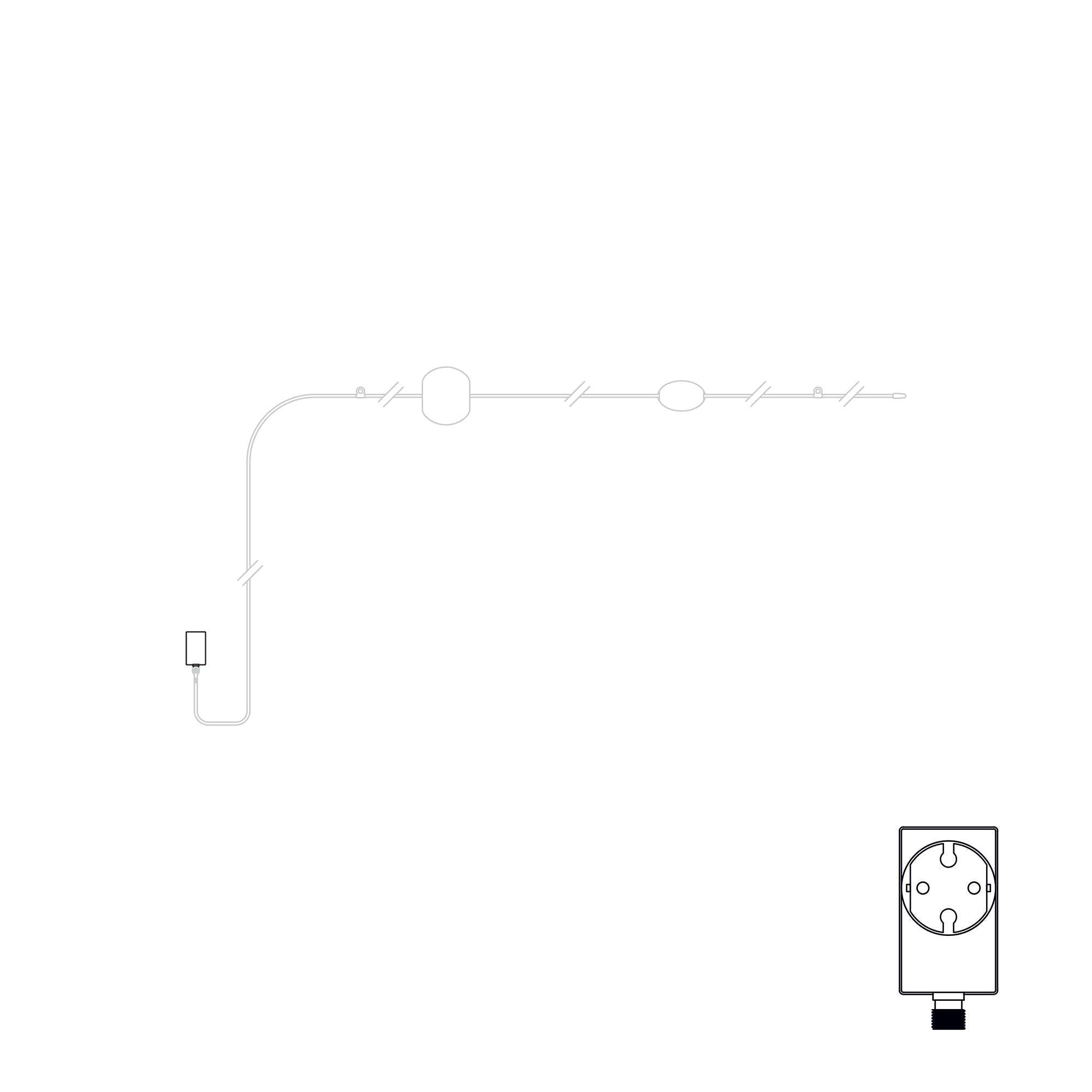 Alimentatore con spina Franco/Schuko fino a 12 punti luce - Marina - Creative Cables