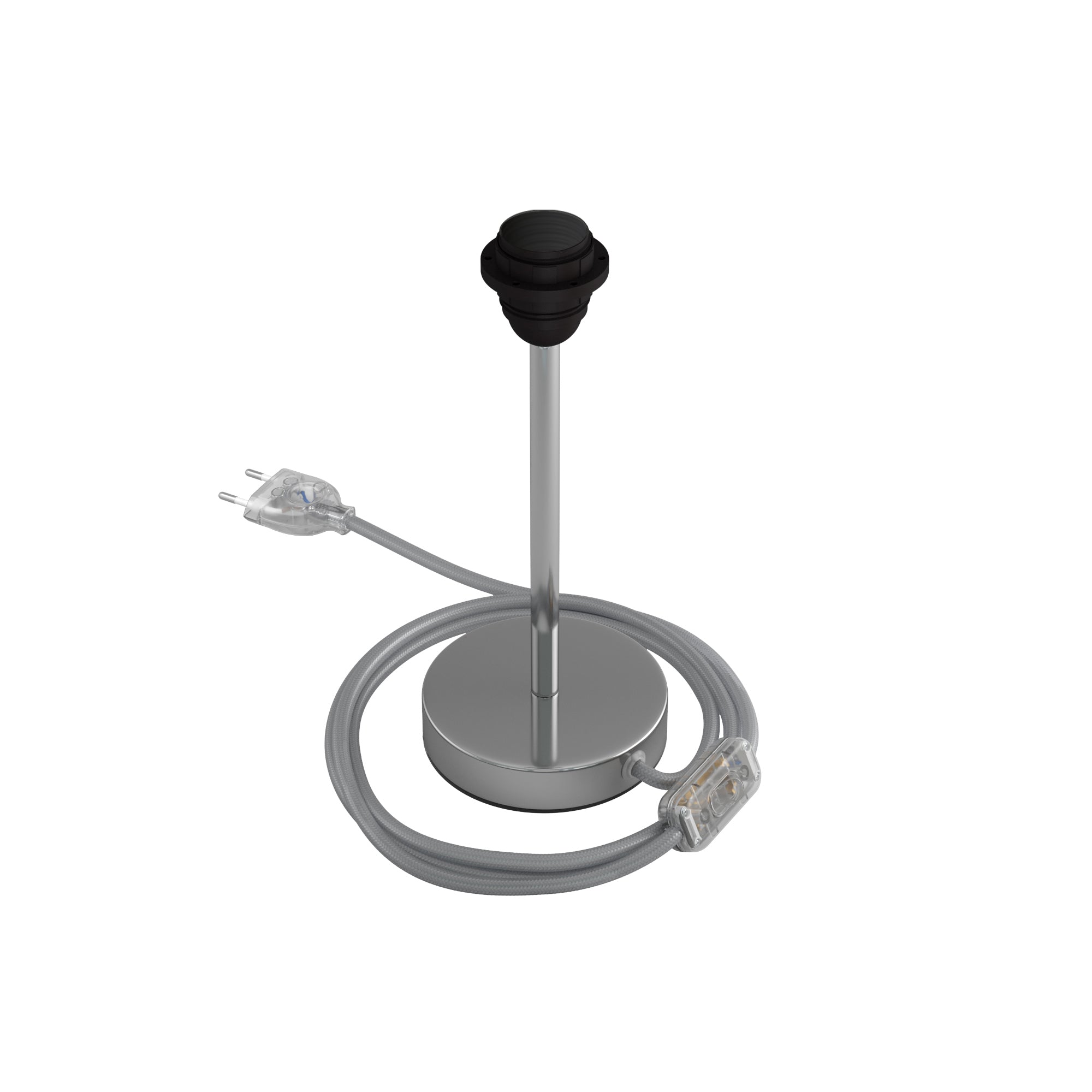 Alzaluce per paralume - Lampada da tavolo in metallo - Cromo 20 cm