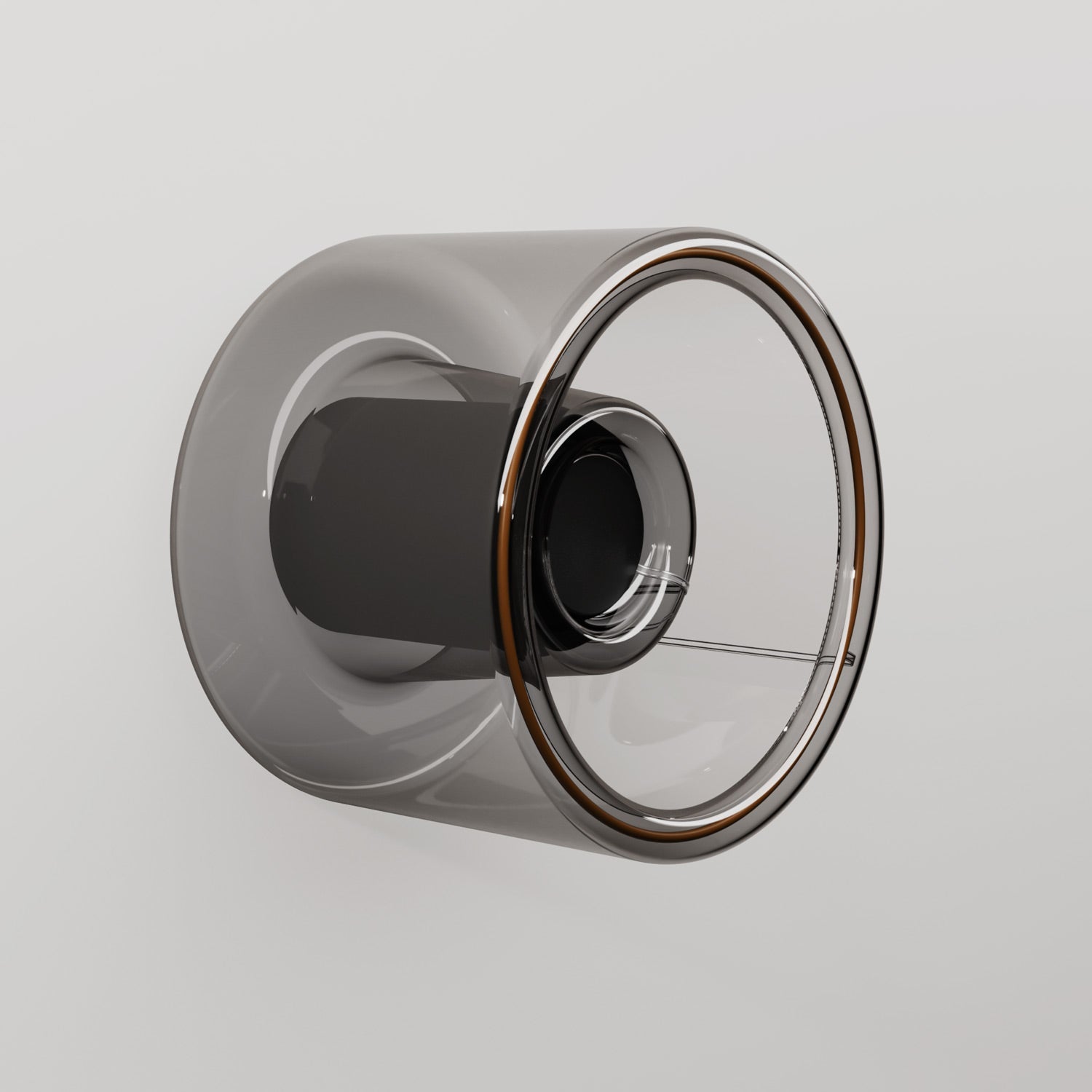 Applique con lampadina Ghost mini smoky - Nero