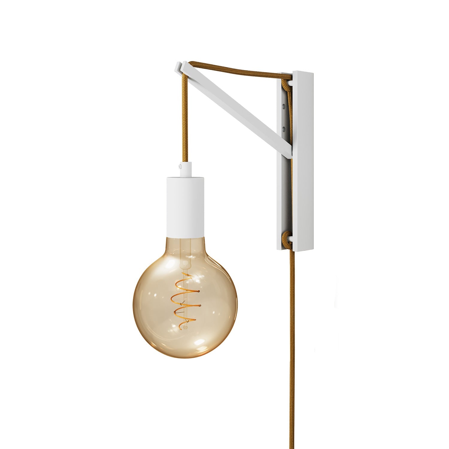 Applique da parete in metallo con spina a due poli - Bianco