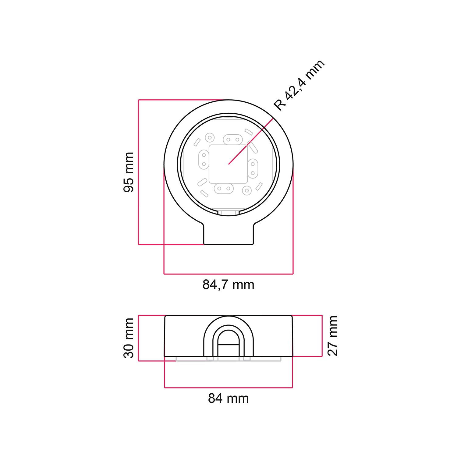 Base in porcellana nera per presa elettrica e interruttore/deviatore compatibile con Creative-Tubes - da 1 a 4 uscite 1