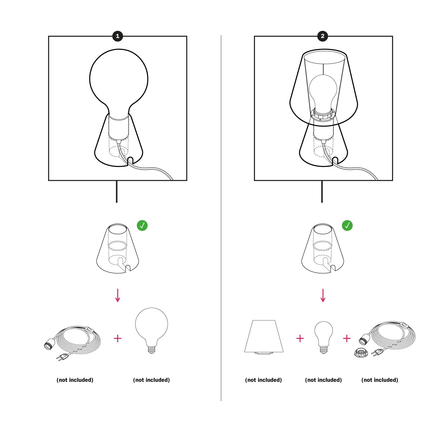 Base lampada in legno - Cono - Creative Cables