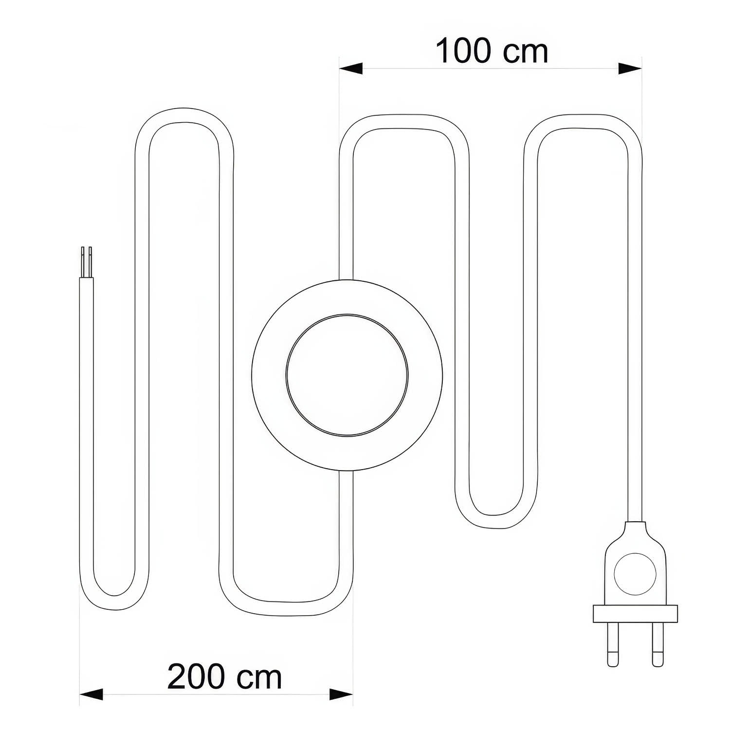 Cablaggio per lampada con cavo bianco in cotone 3 m Bianco