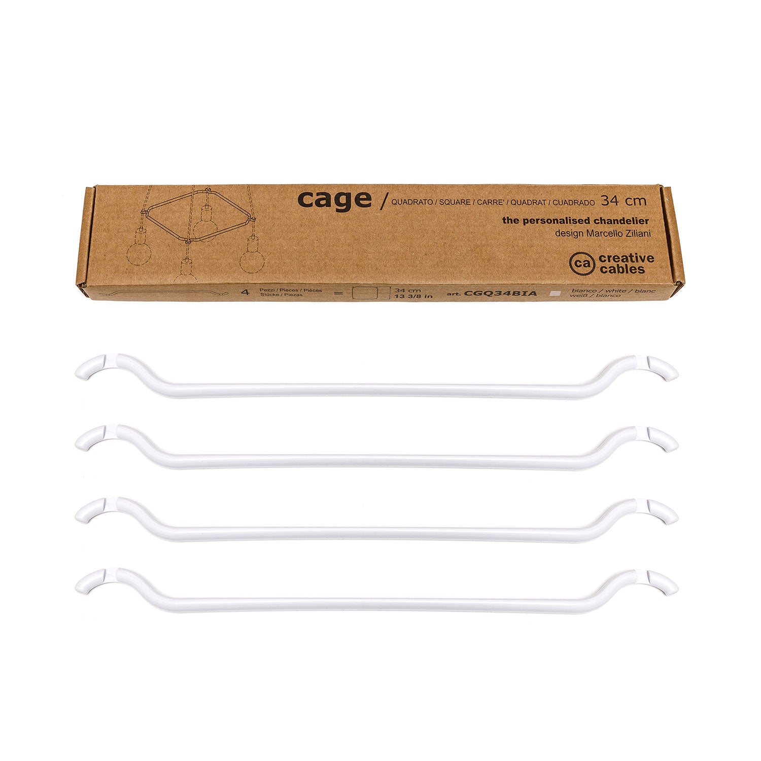 Cage Quadrato - Struttura per lampadari - Bianco S - L 34 cm