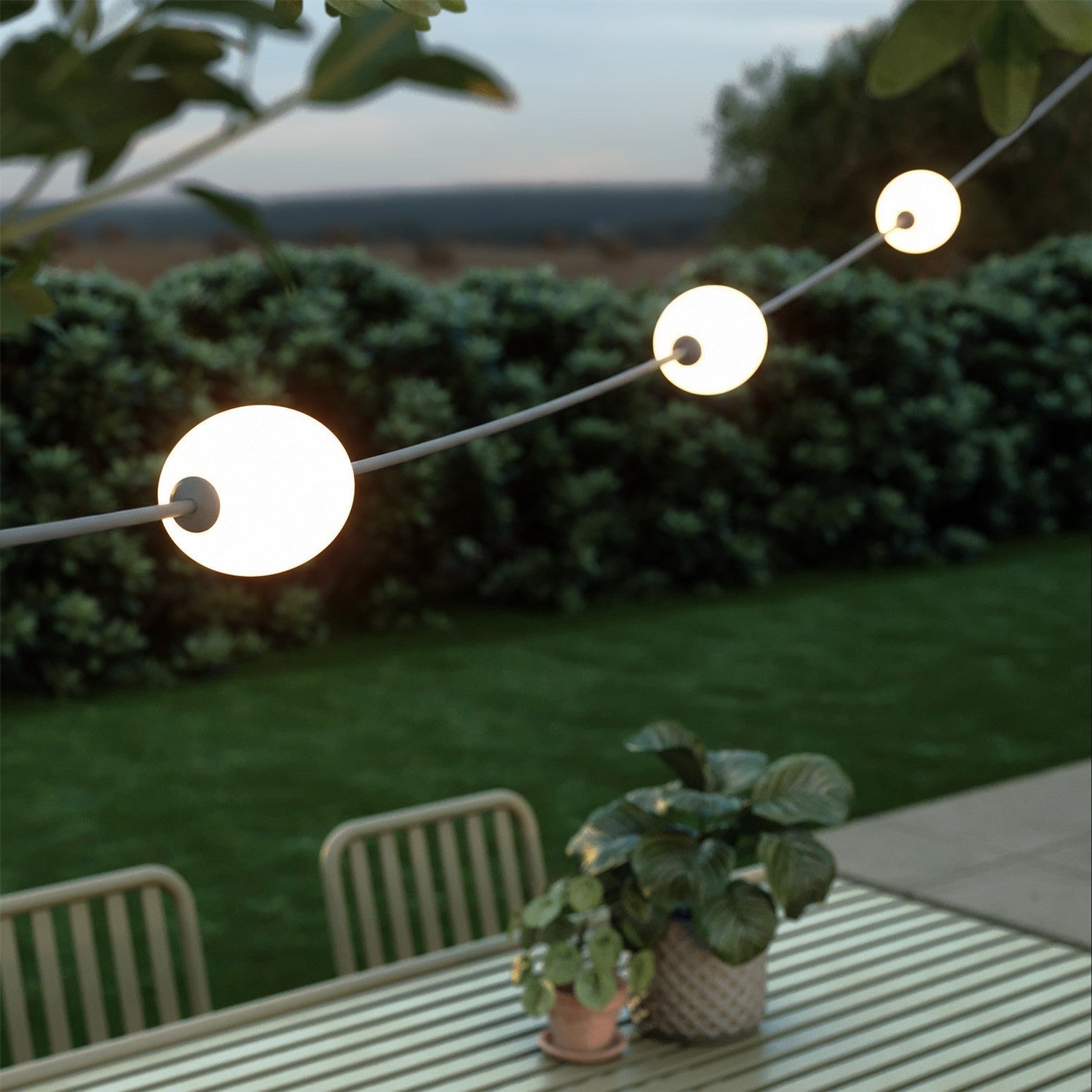 Catena luminosa 3 punti luce da esterno IP67 Grigio - Marina3