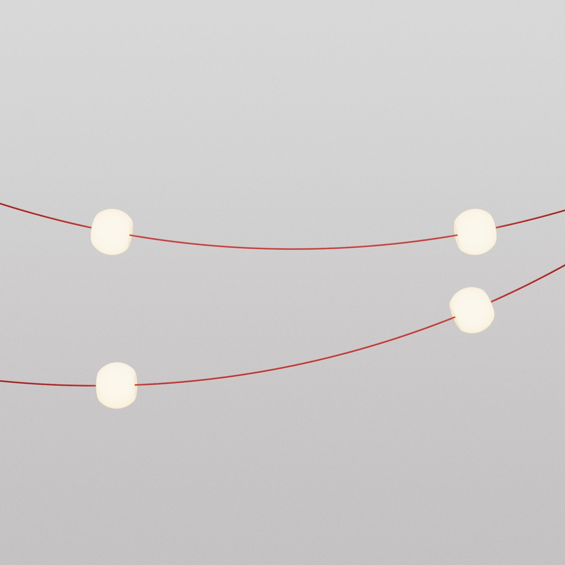 Catena luminosa 4 punti luce da esterno IP67 Rosso Stella Marina - Marina4 Cherry 140 cm