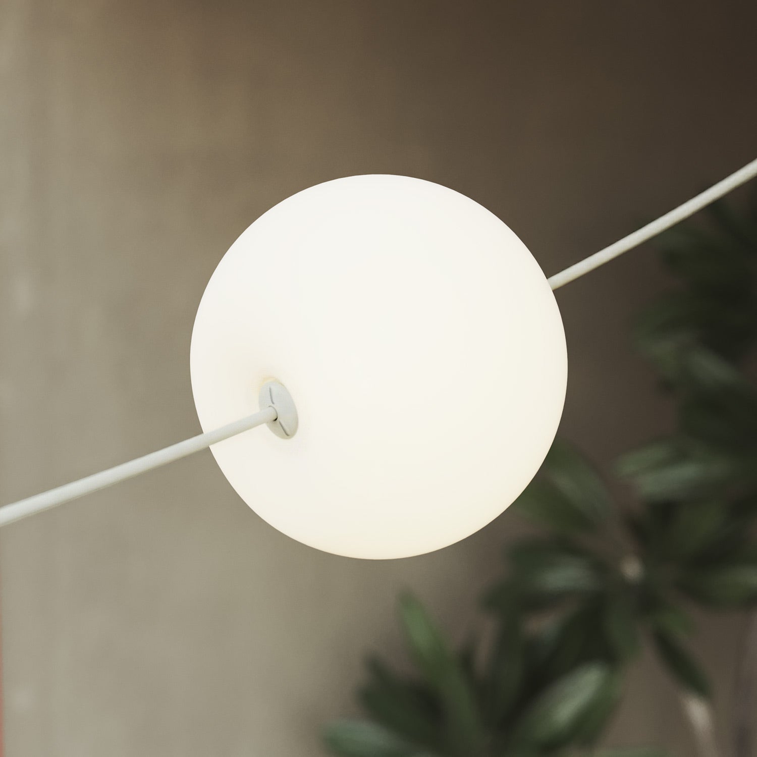 Catena luminosa 6 punti luce da esterno IP67 Bianco Sabbia - Marina6 Cherry 140 cm