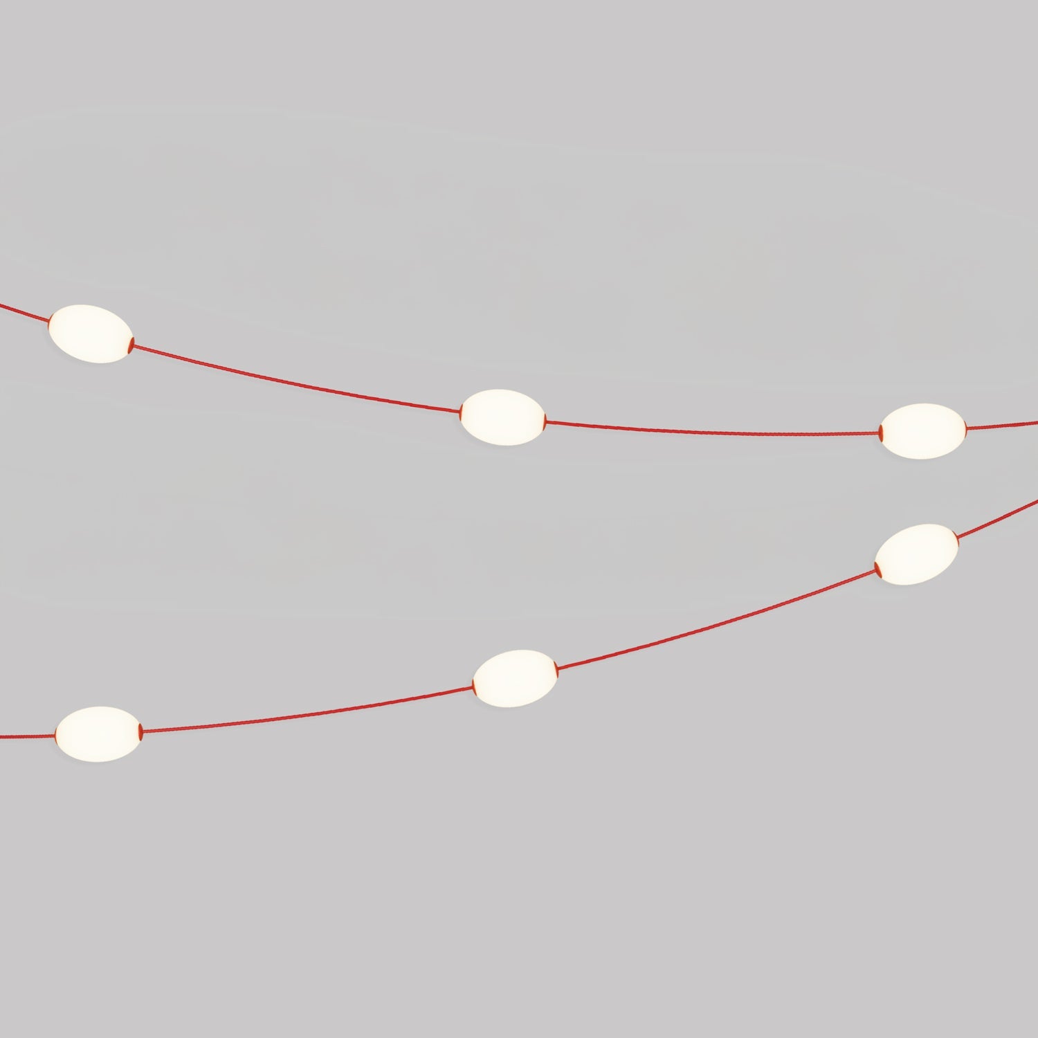 Catena luminosa 6 punti luce da esterno IP67 Rosso stella marina con spina UK - Marina6