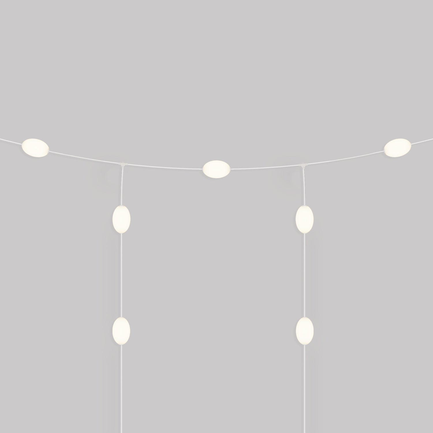 Catena luminosa reticolare 7 punti luce da esterno IP67 Bianco sabbia con spina UK - Marina GRID - Creative Cables