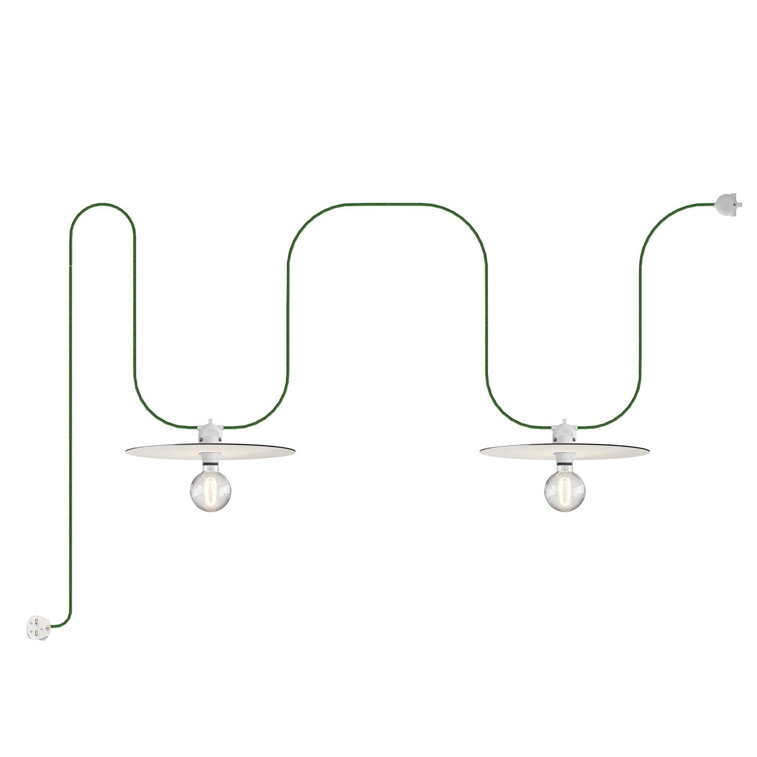 Catenaria Modulair da esterno IP65 portatile con 2 paralumi e spina UK - Bianco