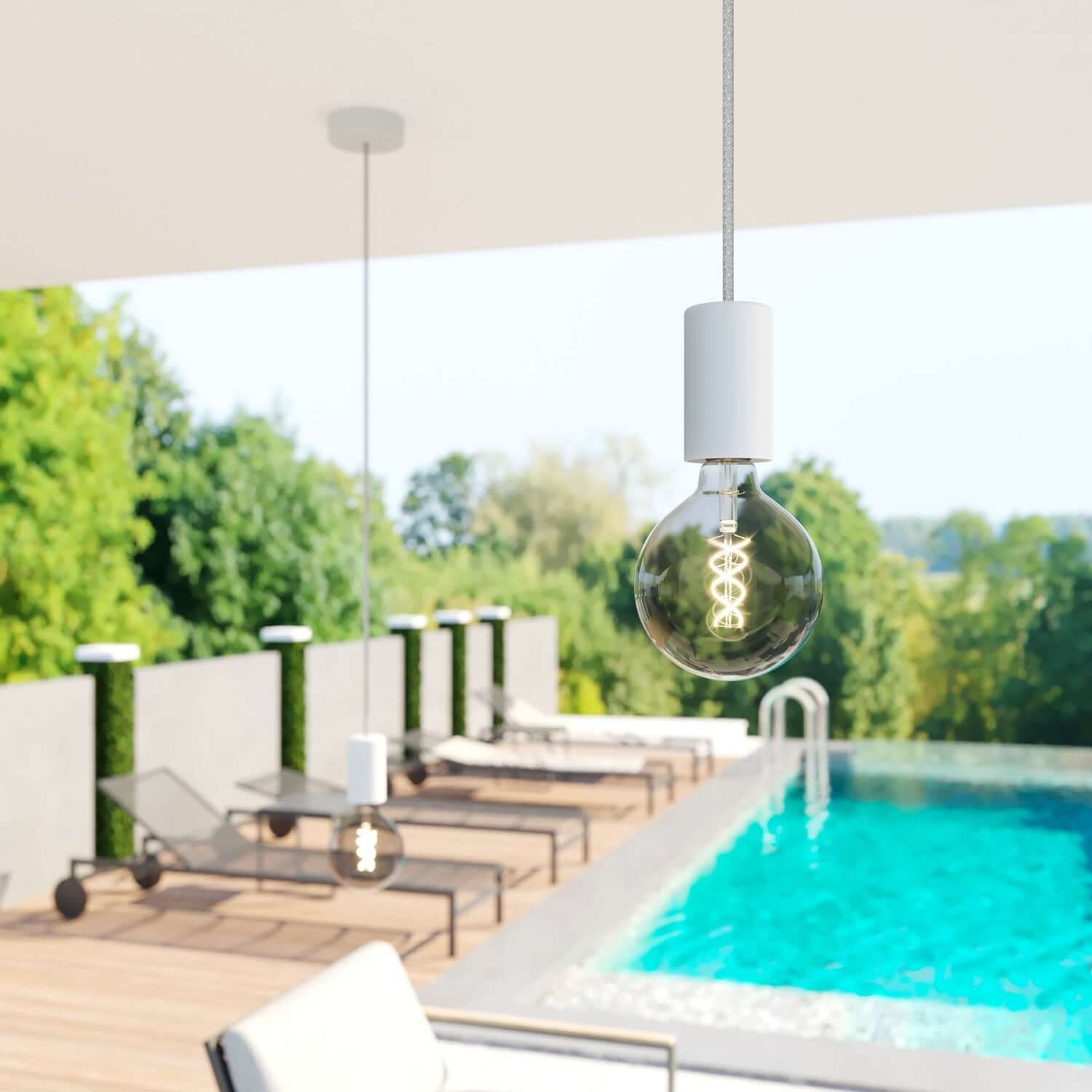 Cavo elettrico UV resistant per esterno rotondo rivestito in lino naturale Grigio SN02 - compatibile con Eiva Outdoor IP65 - Creative Cables