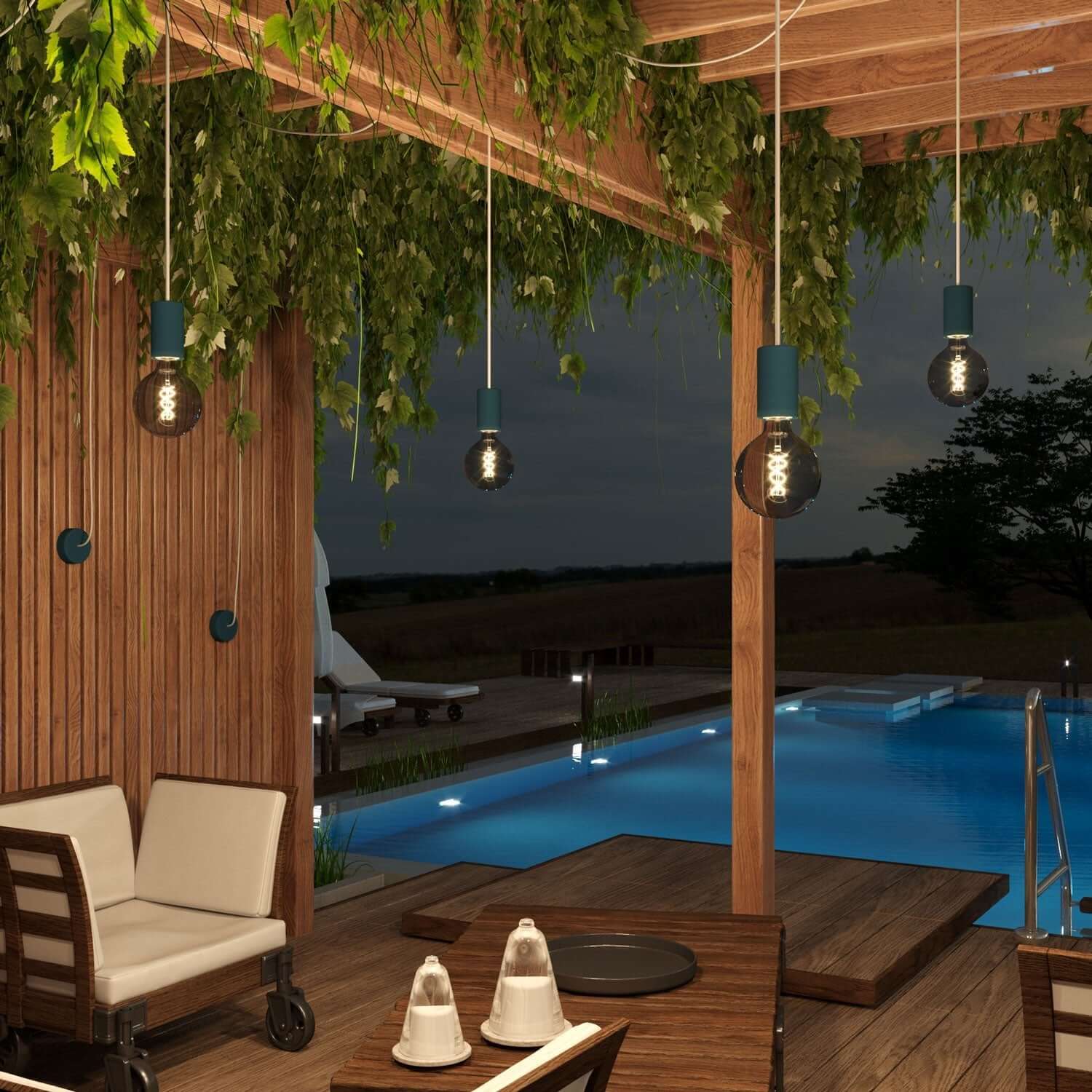 Cavo elettrico UV resistant per esterno rotondo rivestito in lino naturale Grigio SN02 - compatibile con Eiva Outdoor IP65 - Creative Cables