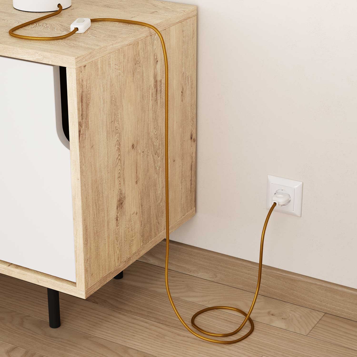 Cavo tessile Oro lucido - L'Originale Creative-Cables - RM05 rotondo 2x0,75mm / 3x0,75mm