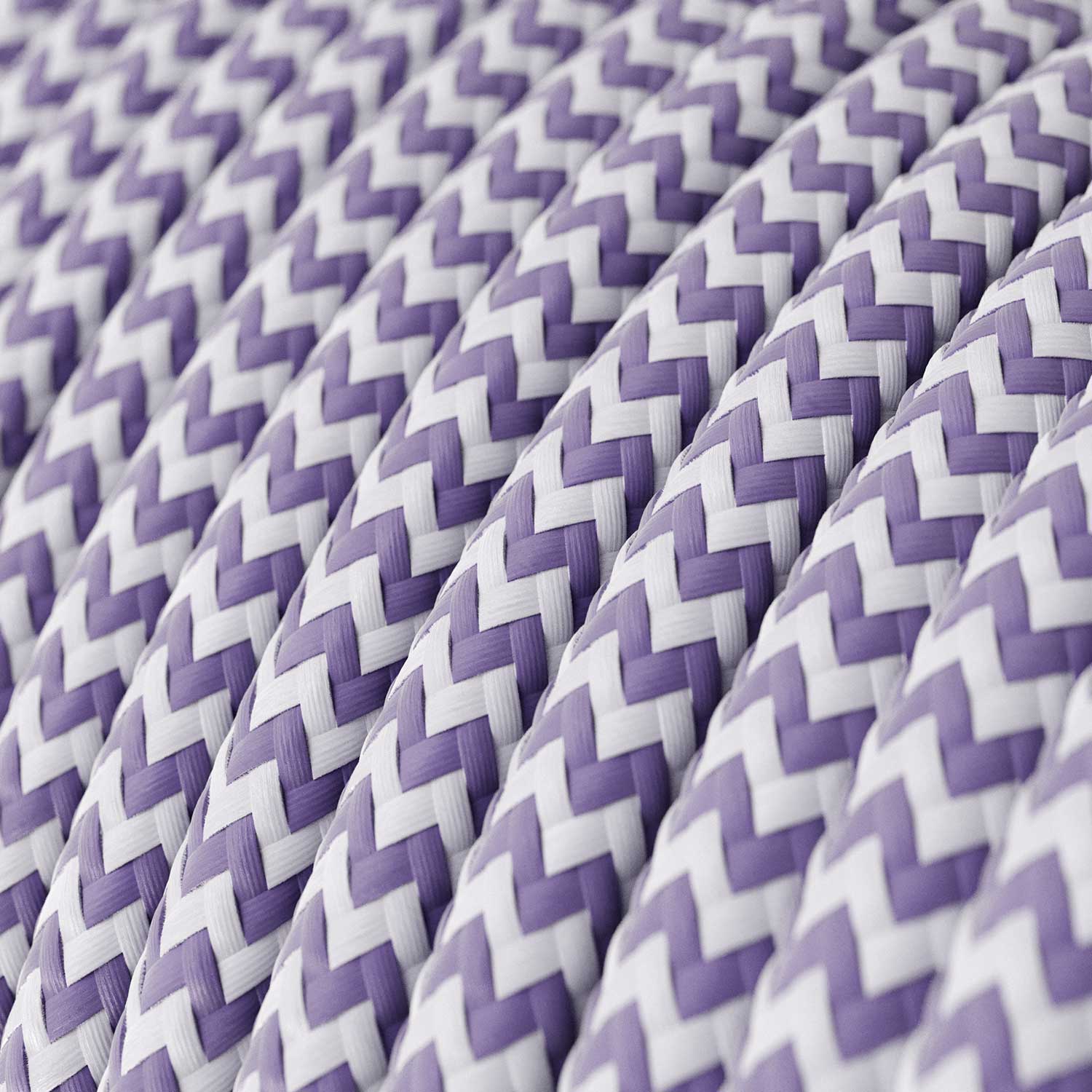 Cloth Covered Wire - Lilac & White Chevron RZ07 - UL Listed