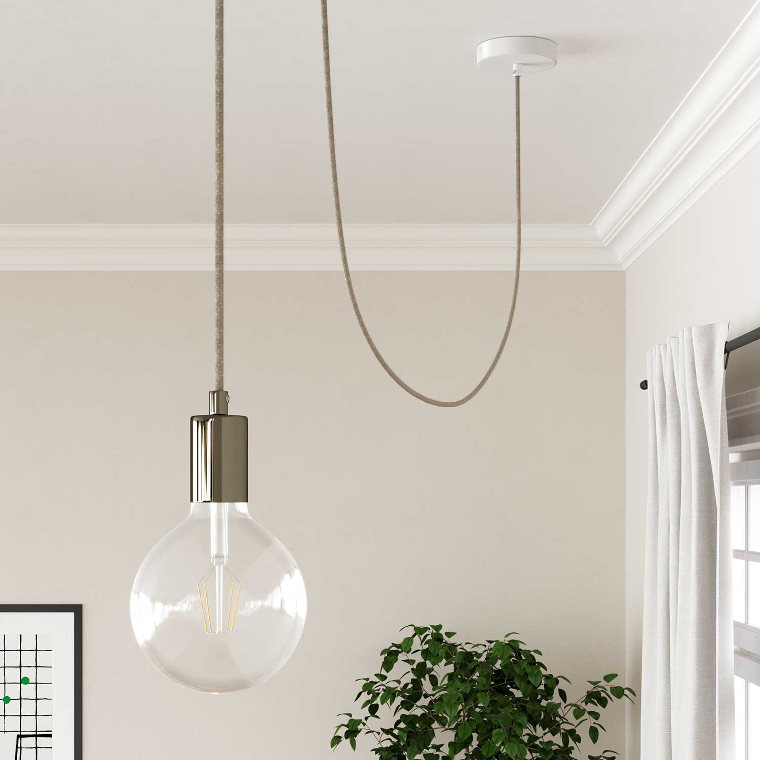 Cloth Covered Wire - Natural Linen RN01 - UL Listed