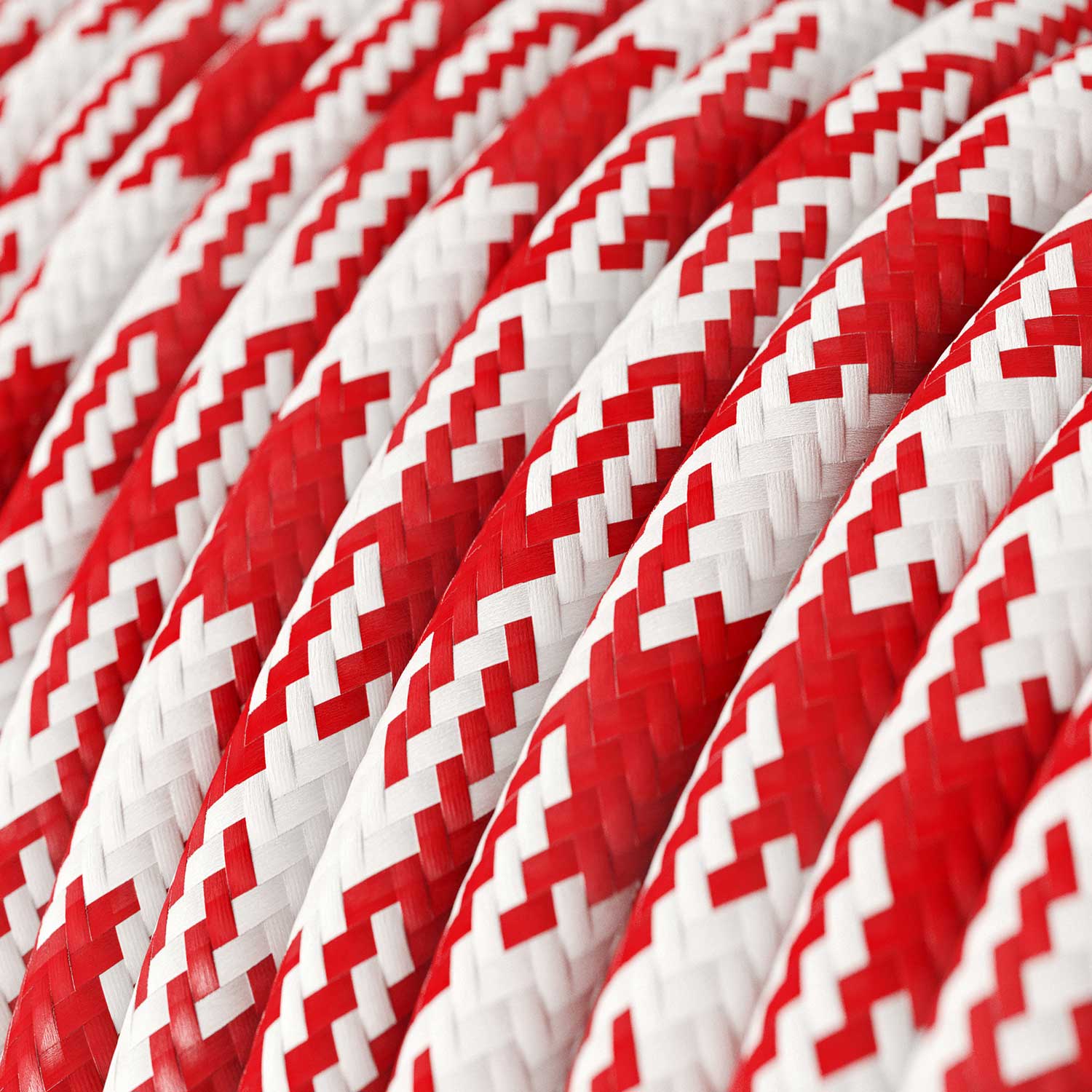 Cloth Covered Wire - Red & White Houndstooth RP09 - UL Listed