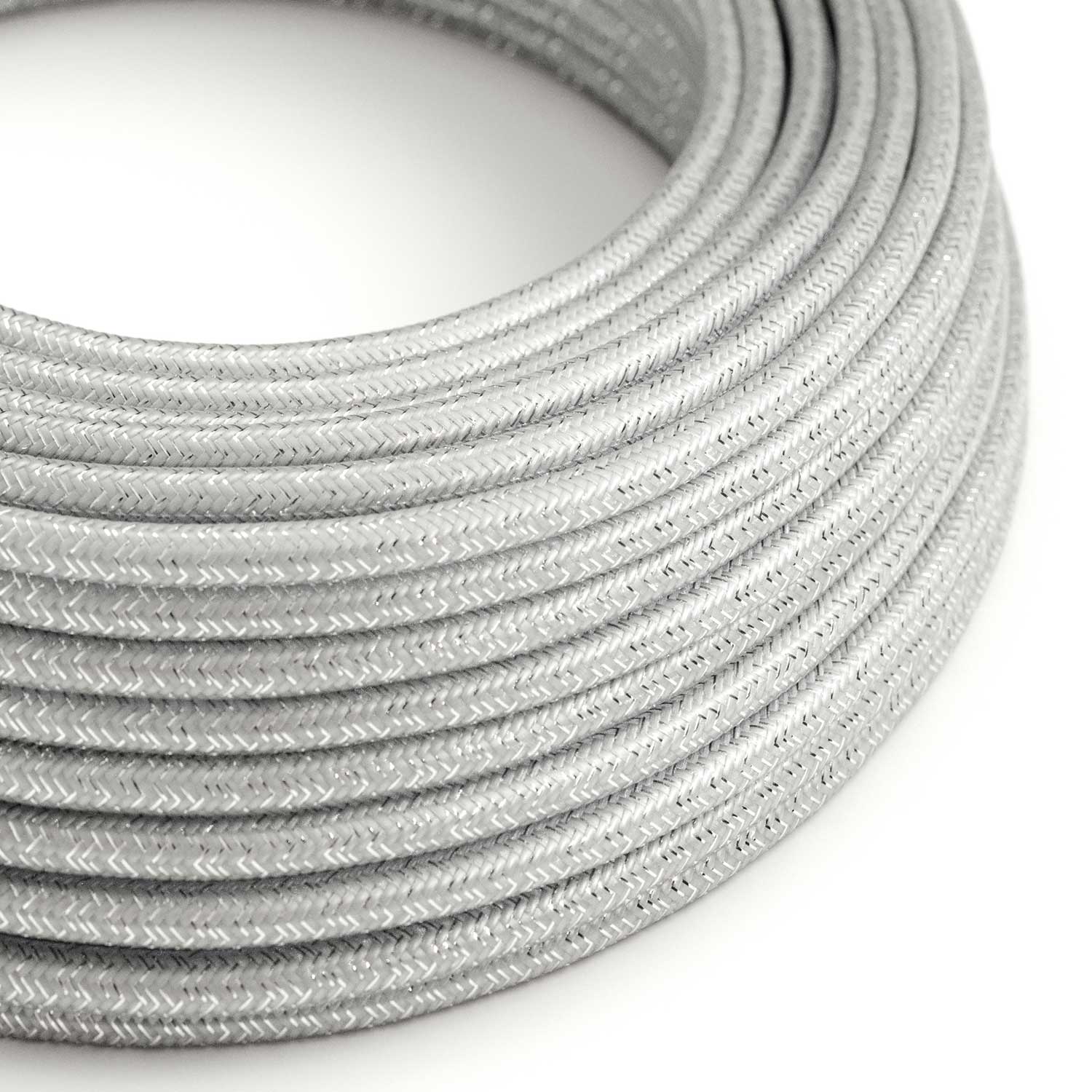 Cloth Covered Wire - Silver Glitter RL02 - UL Listed