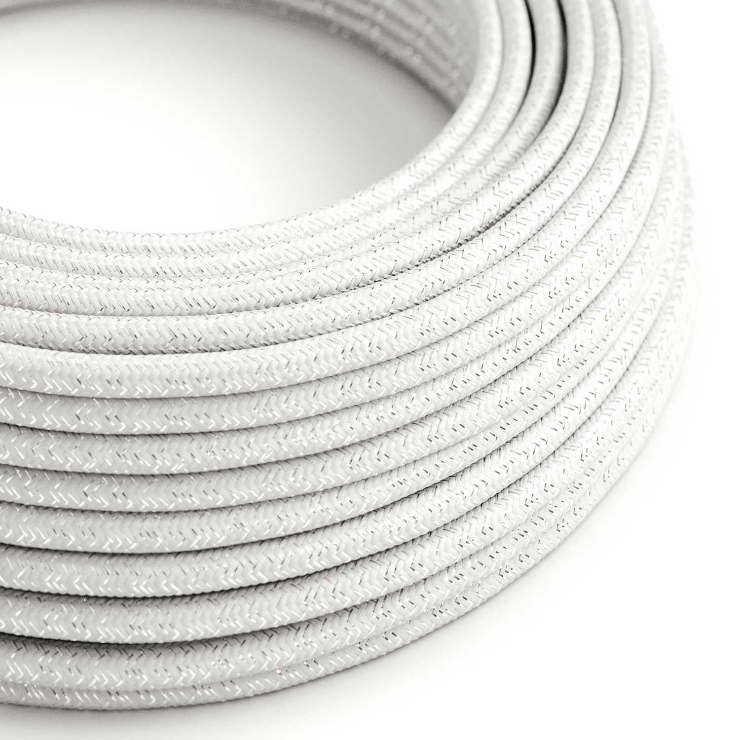 Cloth Covered Wire - White Glitter RL01 - UL Listed