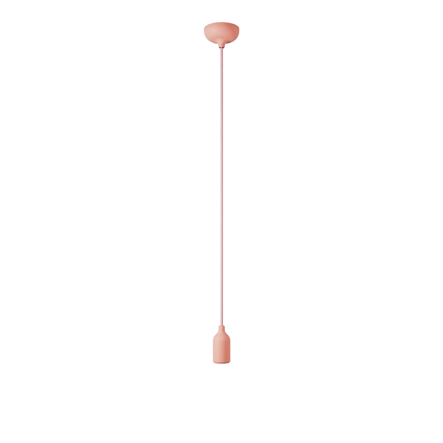Colourful silicone suspension lamp with fabric cable - Salmon