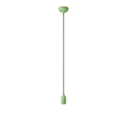 Colourful silicone suspension lamp with fabric cable - Soft green