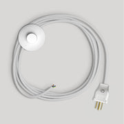 Cordset for lamp with white cotton cable 10 ft Bianco