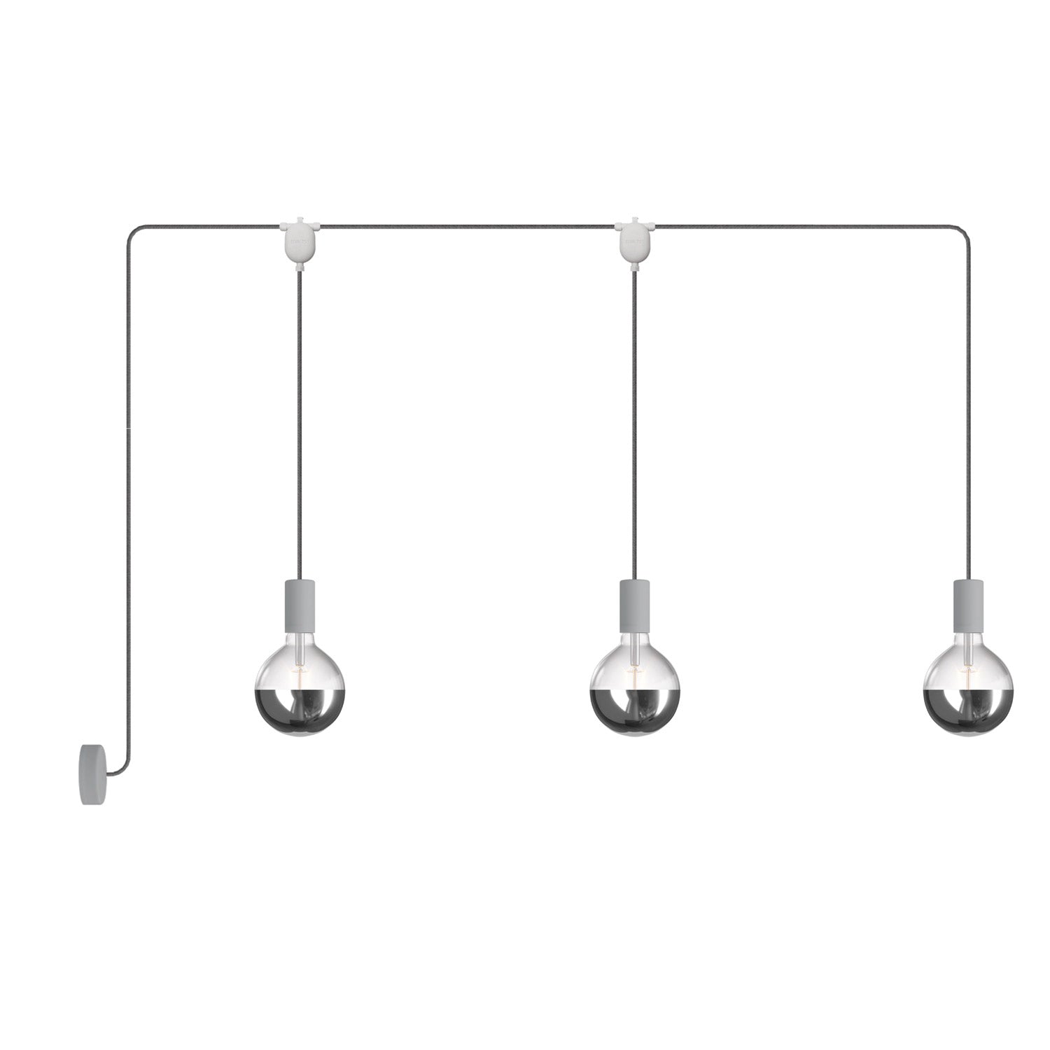 E-Snake EIVA Outdoor lamp for wet locations with 3 lights with canopy - Glacier grey