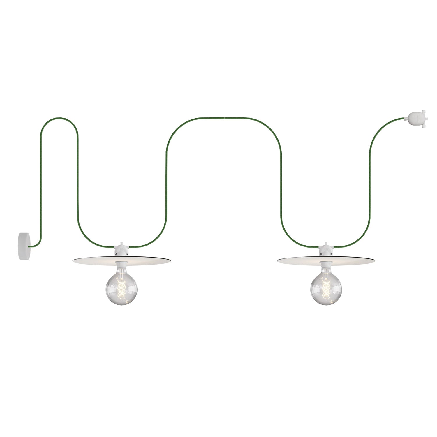 EIVA outdoor string light for wet locations with 2 lampshades and canopy - White