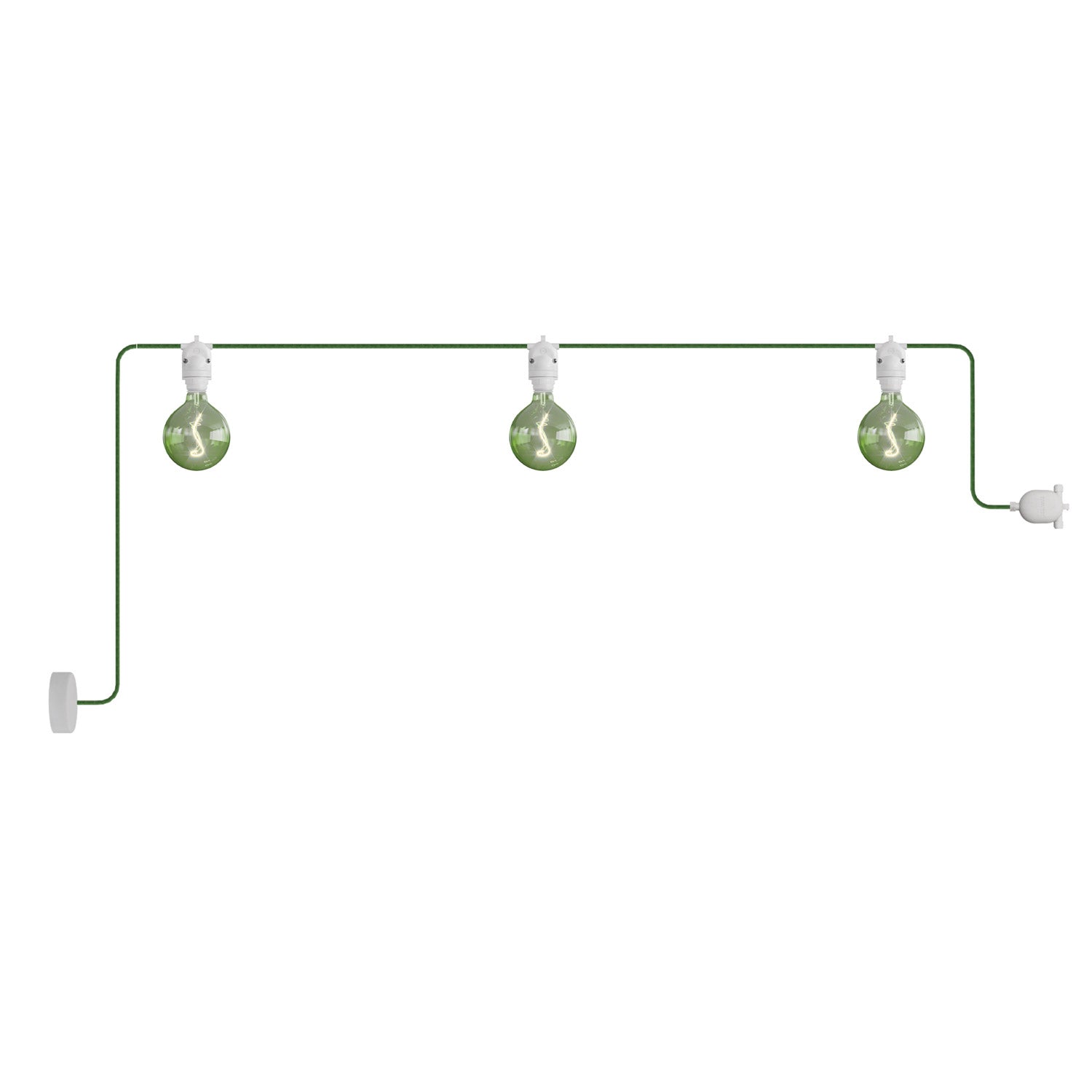 EIVA outdoor string light for wet locations with 3 lights and canopy - White