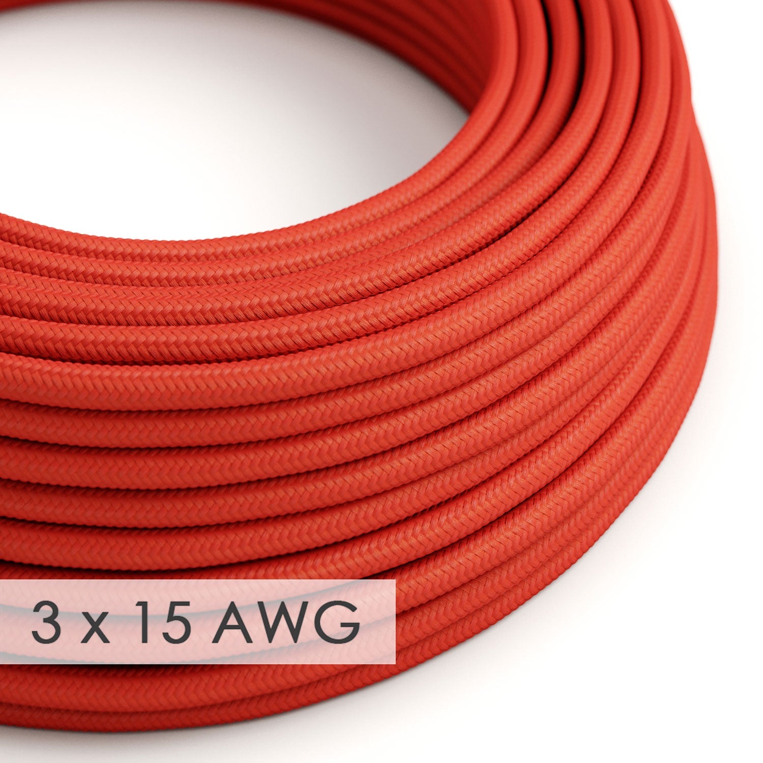 Extension Cord - Round Red Rayon RM09 - 15/3 AWG