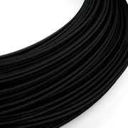 Extra Low Voltage power cable coated in silk effect fabric Black RM04