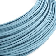 Extra Low Voltage power cable coated in silk effect fabric Light Blue RM17