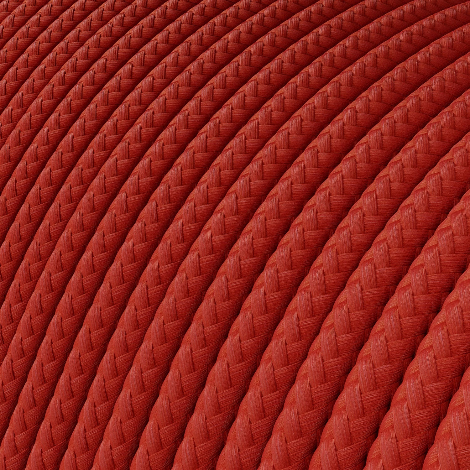 Extra Low Voltage power cable coated in silk effect fabric Red RM09